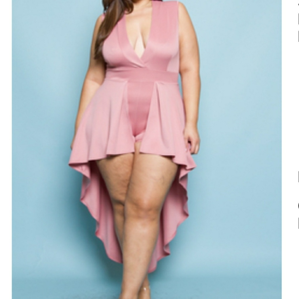 Plus Size mauve Romper.